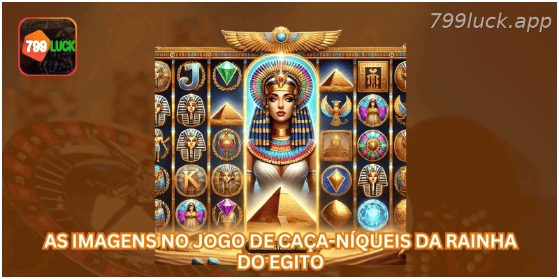 Símbolos e imagens do caça-níqueis Rainha do Egito.