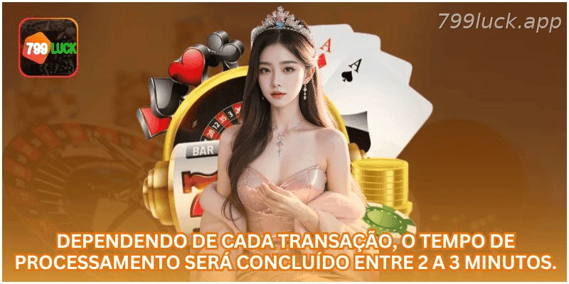 Tempo de processamento de depósitos e saques na 799LUCK.